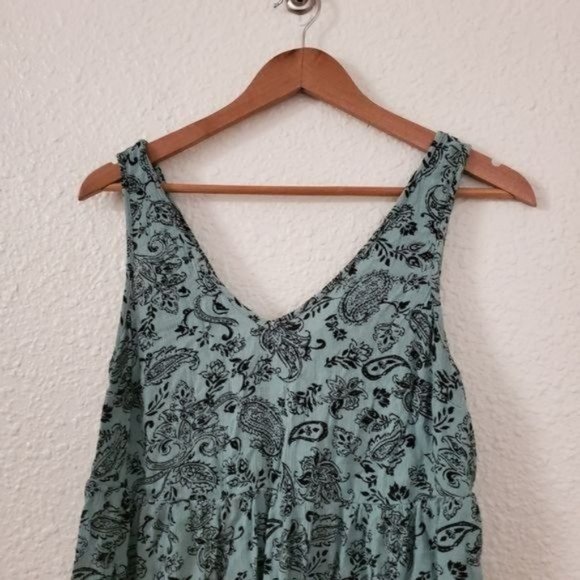 Torrid Mint Paisley Gauze Lace Up Open Back Top Torrid Size 0 - Picture 3 of 6
